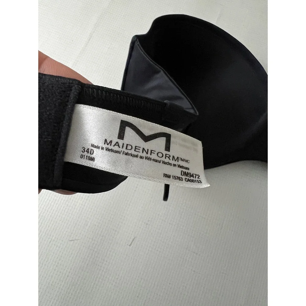 Maidenform Strapless Bra Women‎ 34D Black Convertible Underwire Missing Strap